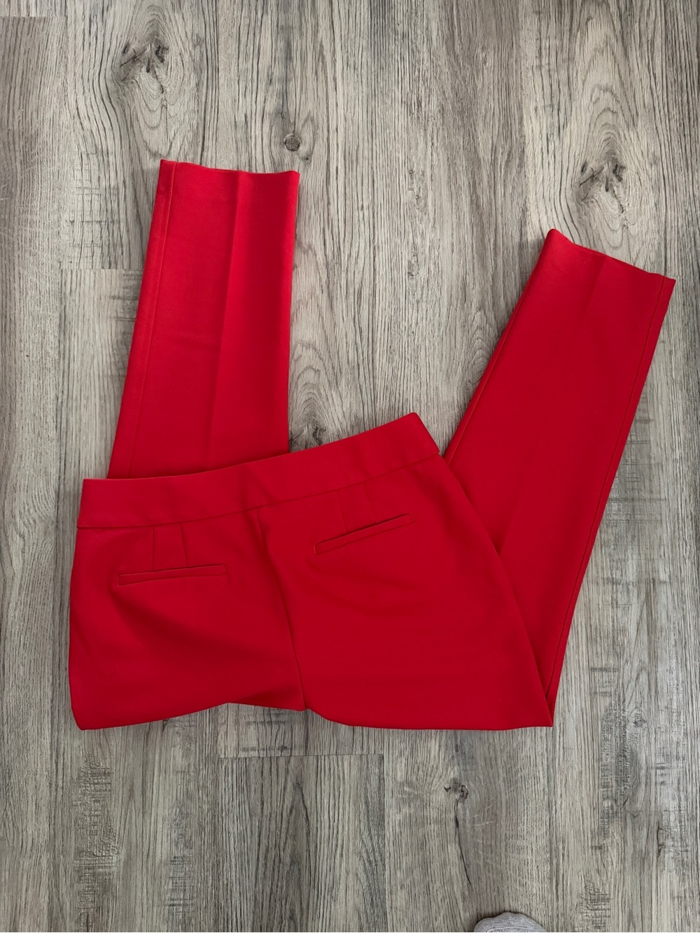 LOFT Red Ankle-Length Slim Pants